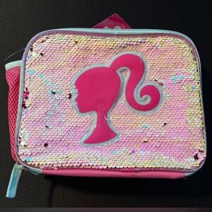 Barbie Pink Sequin Lunch Bag with Turquoise Trim